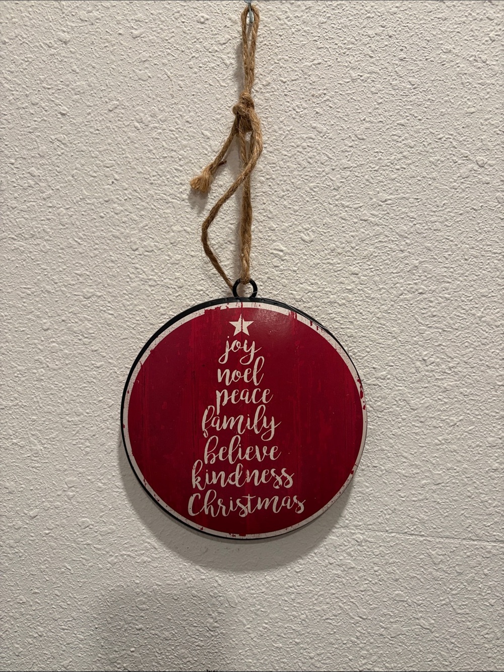 RAZ-Holiday Wall Hanging Sign - Red Christmas Sentiment